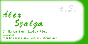 alex szolga business card